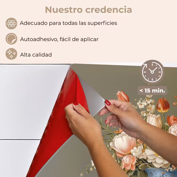 Salpicaderos de cocina - Neutro - Flores - Ramo - Jarrón — 4