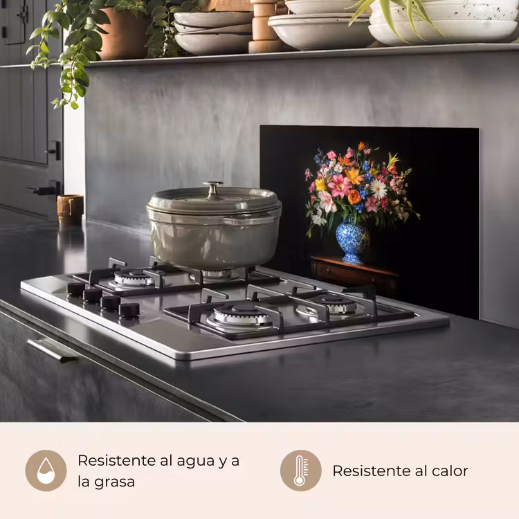 Salpicaderos de cocina - Color - Jarrón - Flores - Ramo — 2