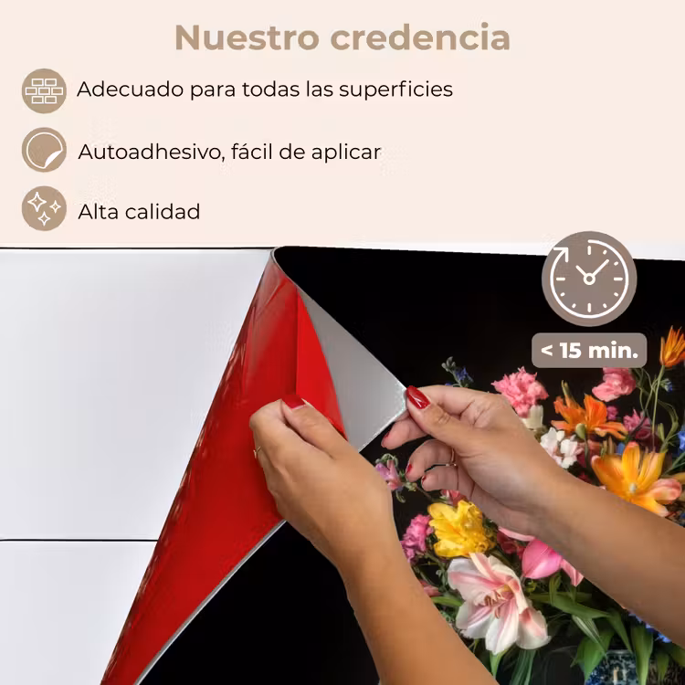 Salpicaderos de cocina - Color - Jarrón - Flores - Ramo — 4