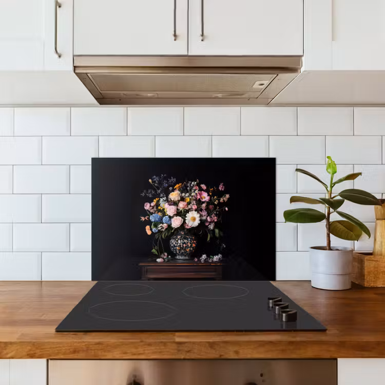 Salpicaderos de cocina - Florero - Madera - Flores - Ramo — 3