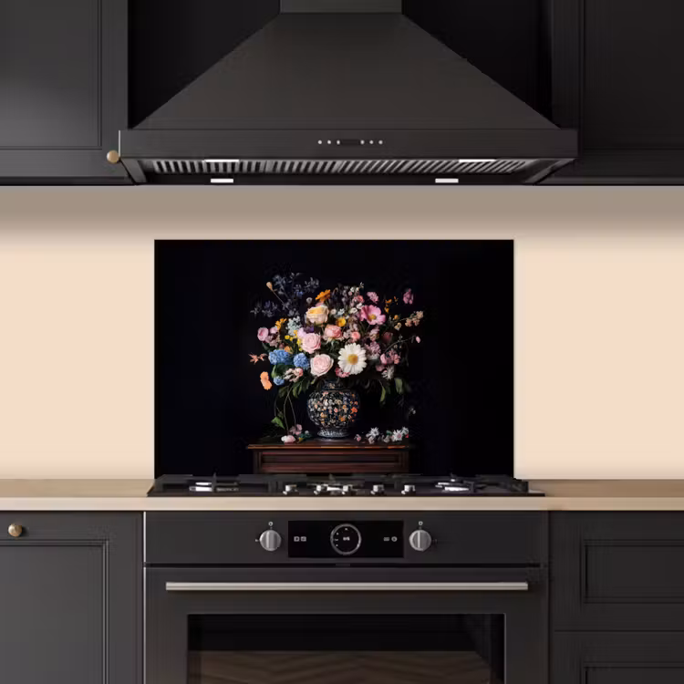 Salpicaderos de cocina - Florero - Madera - Flores - Ramo — 5
