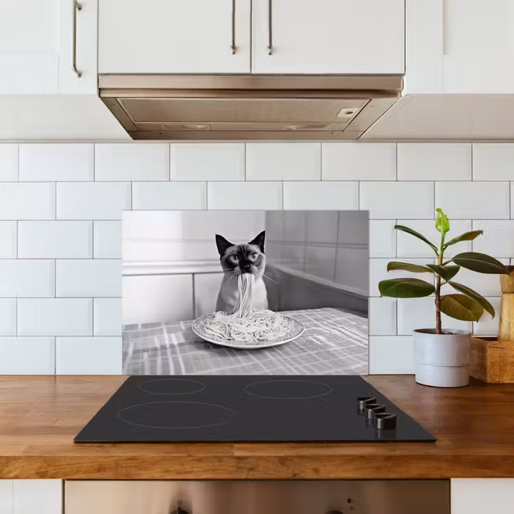 Salpicaderos de cocina - Gato - Siamés - Blanco y negro - Lindo - Animales — 3