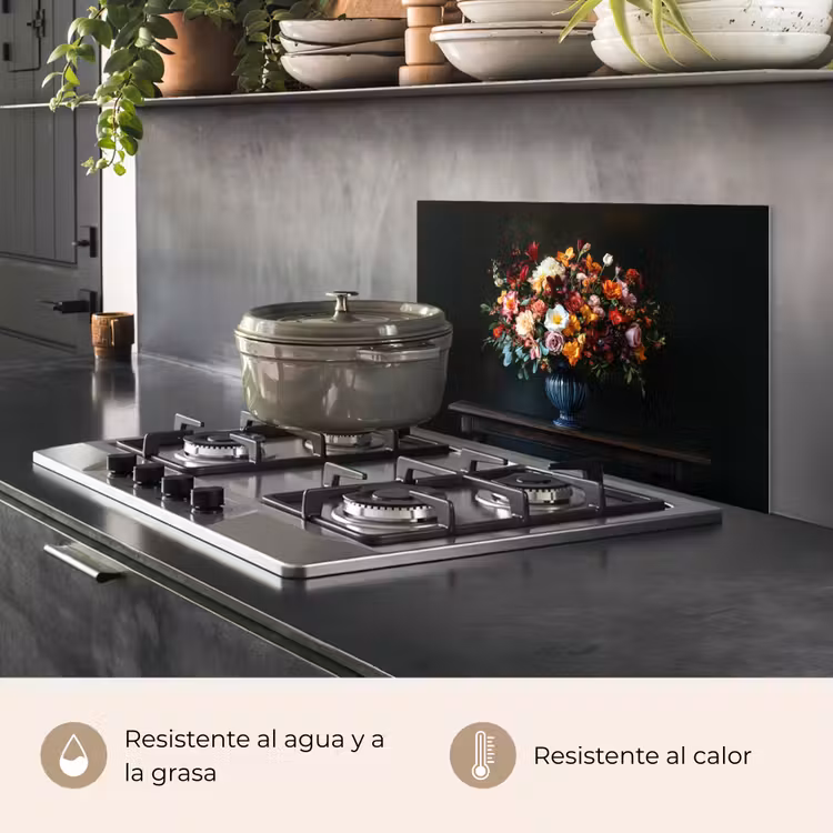 Salpicaderos de cocina - Grande - Flores - Jarrón - Ramo — 2