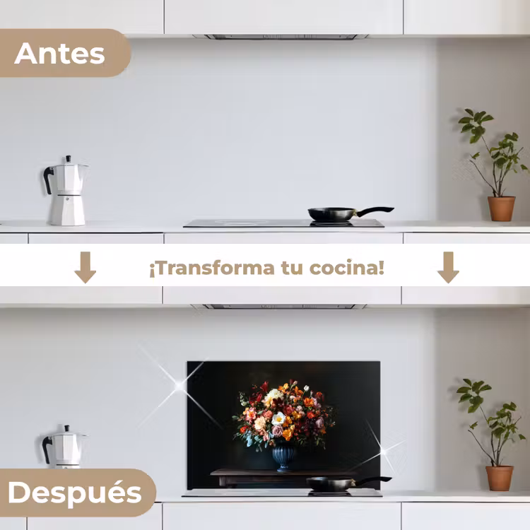 Salpicaderos de cocina - Grande - Flores - Jarrón - Ramo — 7