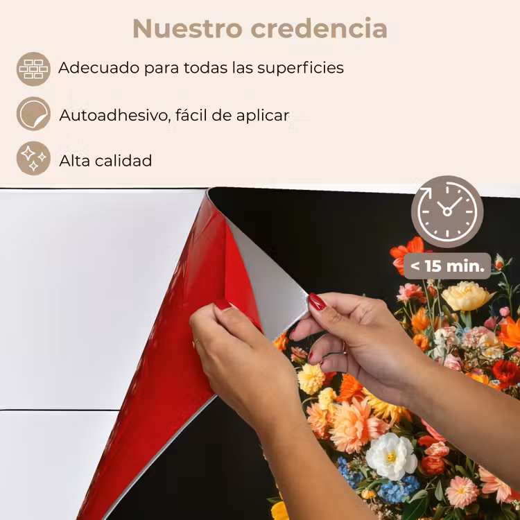 Salpicaderos de cocina - Oro - Flores - Colores - Jarrón — 4