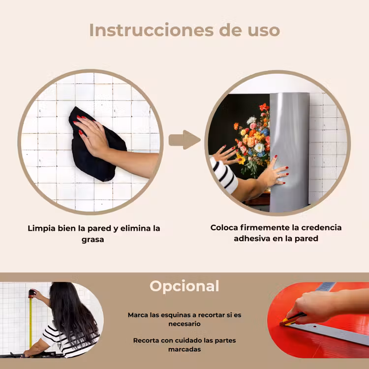 Salpicaderos de cocina - Oro - Flores - Colores - Jarrón — 6