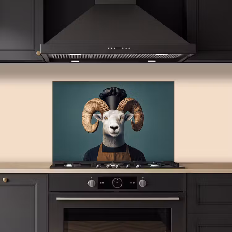Salpicaderos de cocina - Cabra - Cuernos - Ropa de cocinero — 5