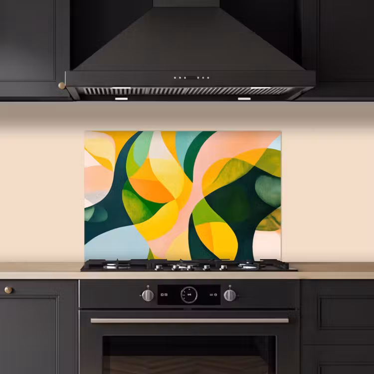 Salpicaderos de cocina - Abstracto - Amarillo - Rosa - Verde — 5