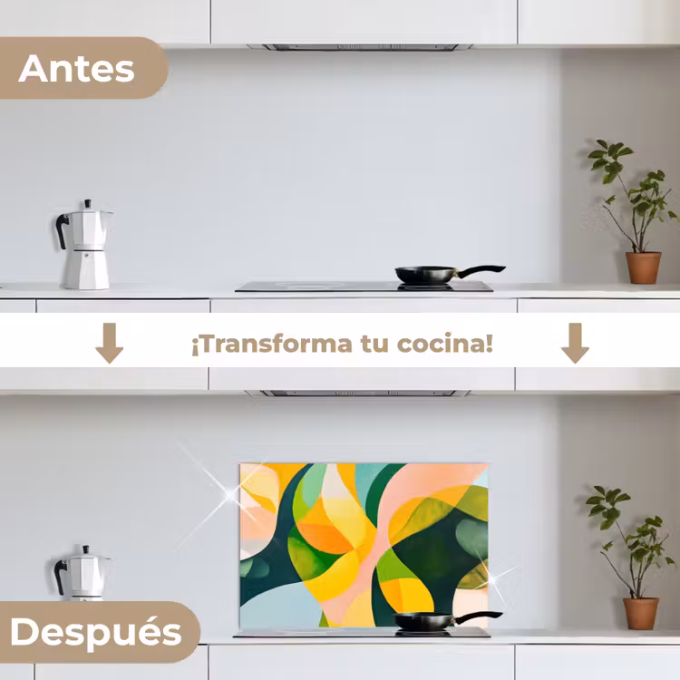 Salpicaderos de cocina - Abstracto - Amarillo - Rosa - Verde — 7