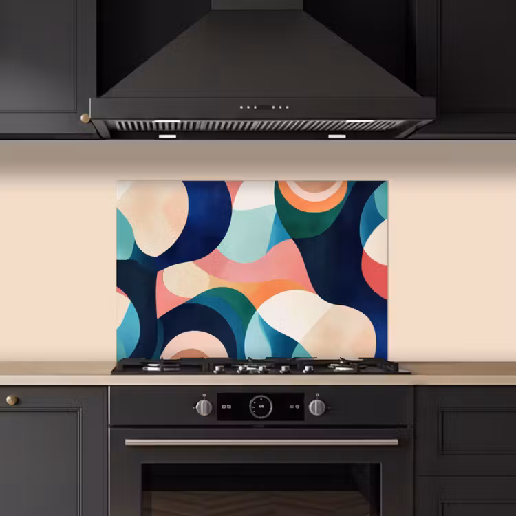 Salpicaderos de cocina - Abstracto - Azul - Rosa — 5