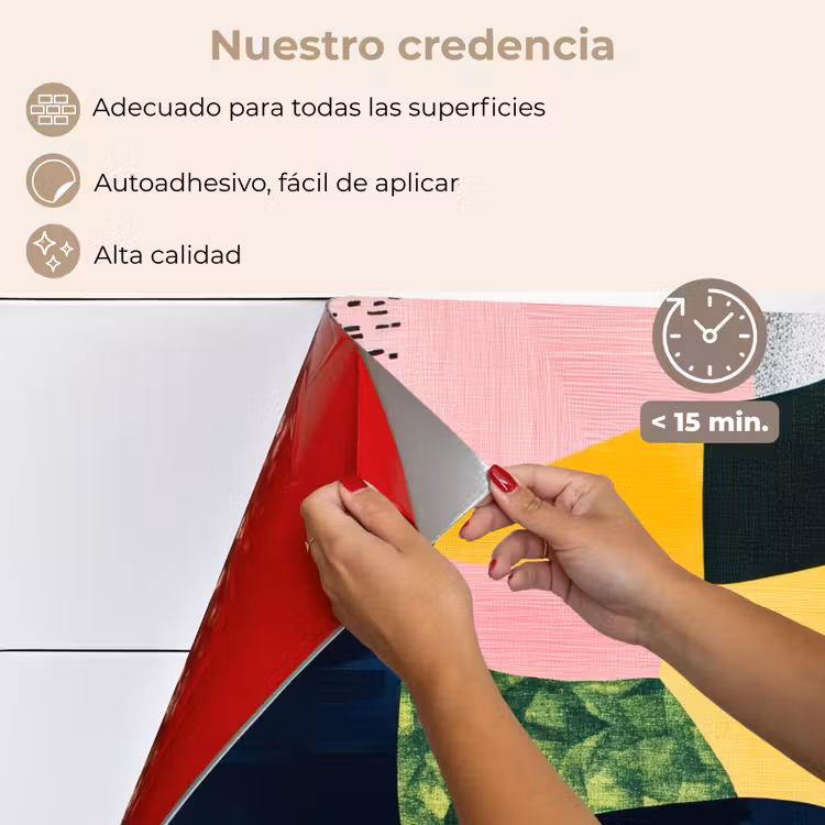 Salpicaderos de cocina - Abstracto - Rosa - Formas - Amarillo — 4