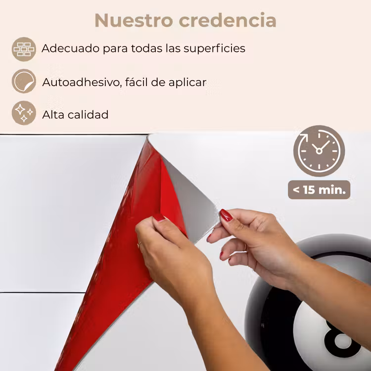 Salpicaderos de cocina - Bola de billar - Número - Ocho - Blanco — 4