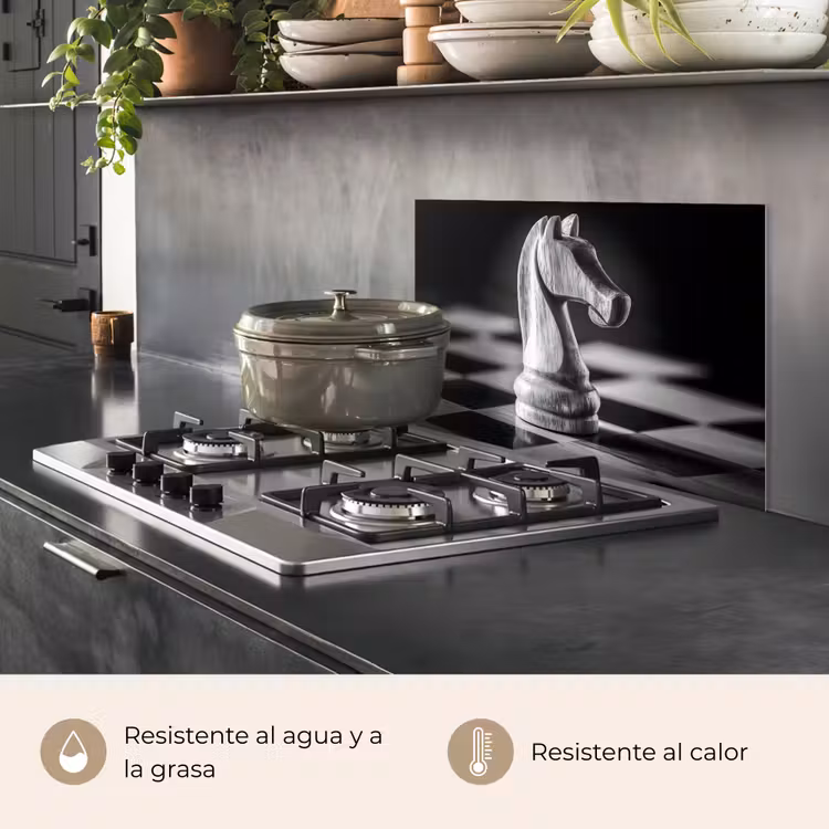 Salpicaderos de cocina - Caballo - Madera - Tablero - Negro — 2