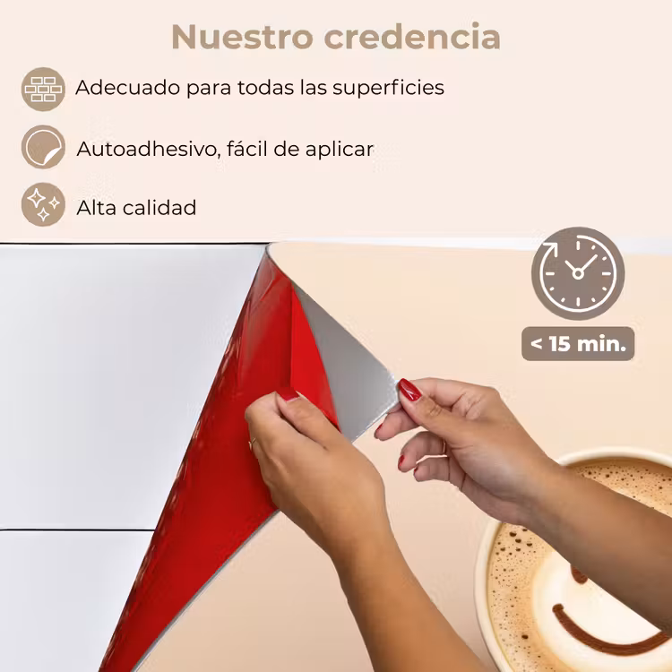 Salpicaderos de cocina - Café - Espuma de leche - Sonrisa - Beige — 4