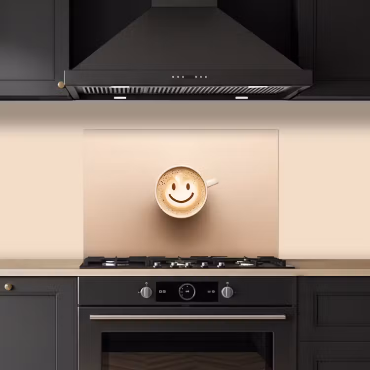 Salpicaderos de cocina - Café - Espuma de leche - Sonrisa - Beige — 5