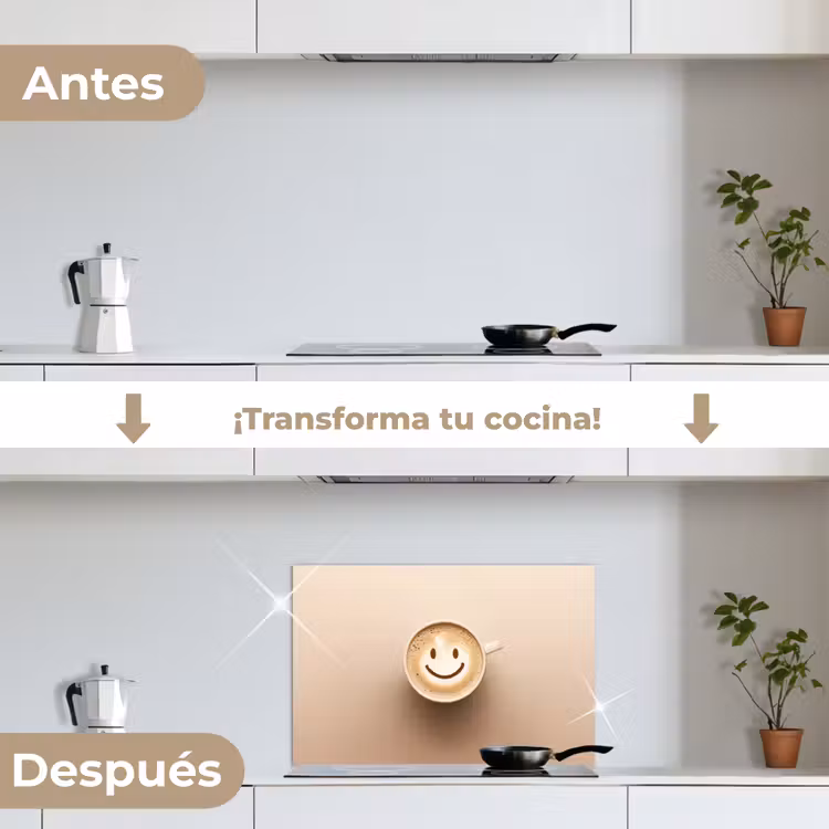 Salpicaderos de cocina - Café - Espuma de leche - Sonrisa - Beige — 7