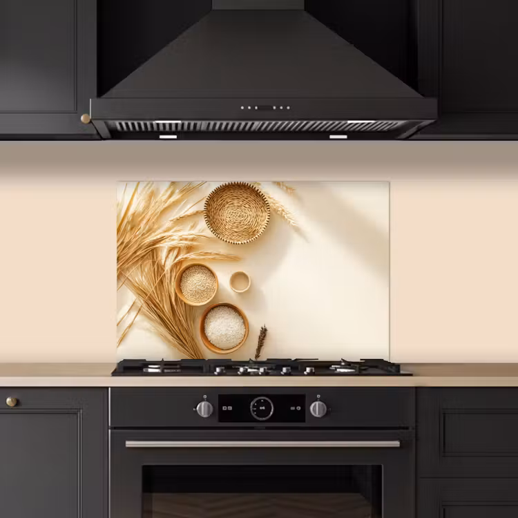 Salpicaderos de cocina - Cereales - Madera - Cuenco - Beige — 5