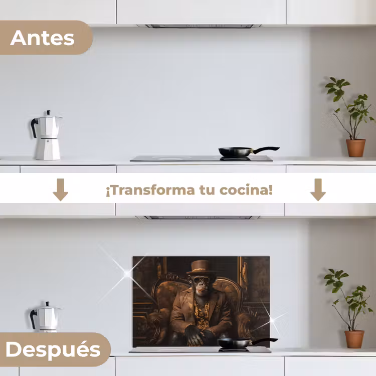 Salpicaderos de cocina - Chimpancé - Silla - Traje - Marrón — 7