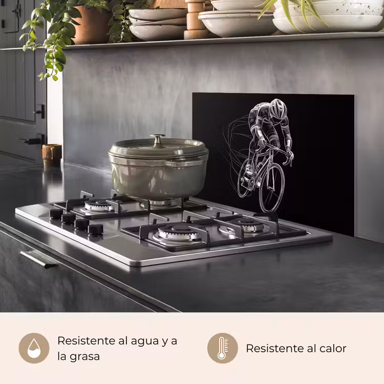 Salpicaderos de cocina - Dibujo lineal - Blanco - Ciclismo - Velocidad — 2