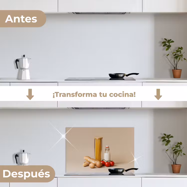 Salpicaderos de cocina - Espaguetis - Leche - Tomates - Huevos - Pan — 7