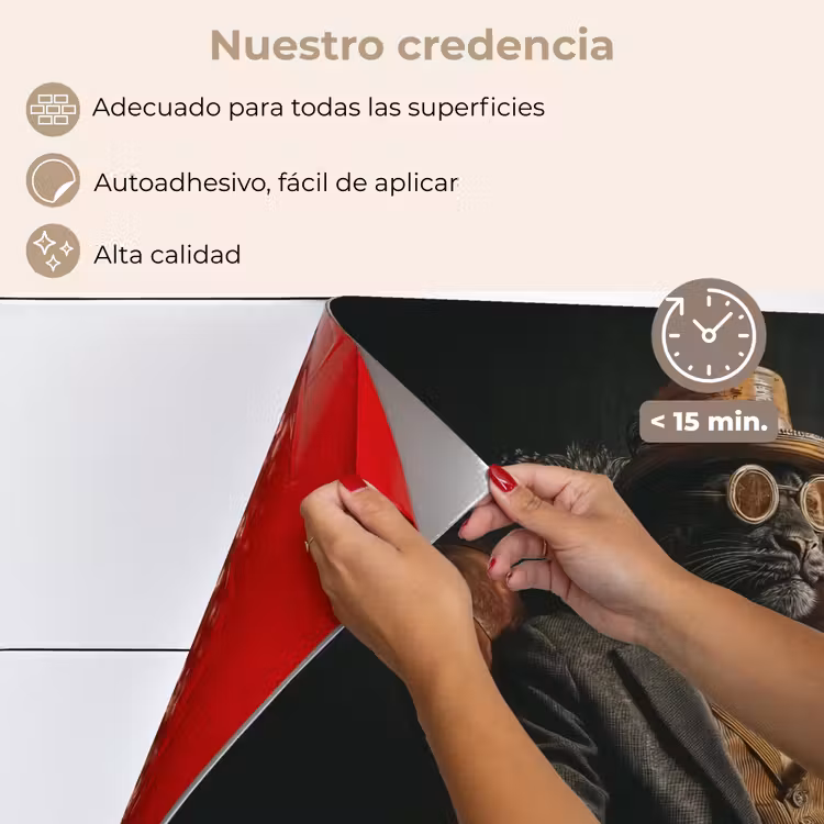 Salpicaderos de cocina - Gato - Traje - Naranja - Cigarro — 4