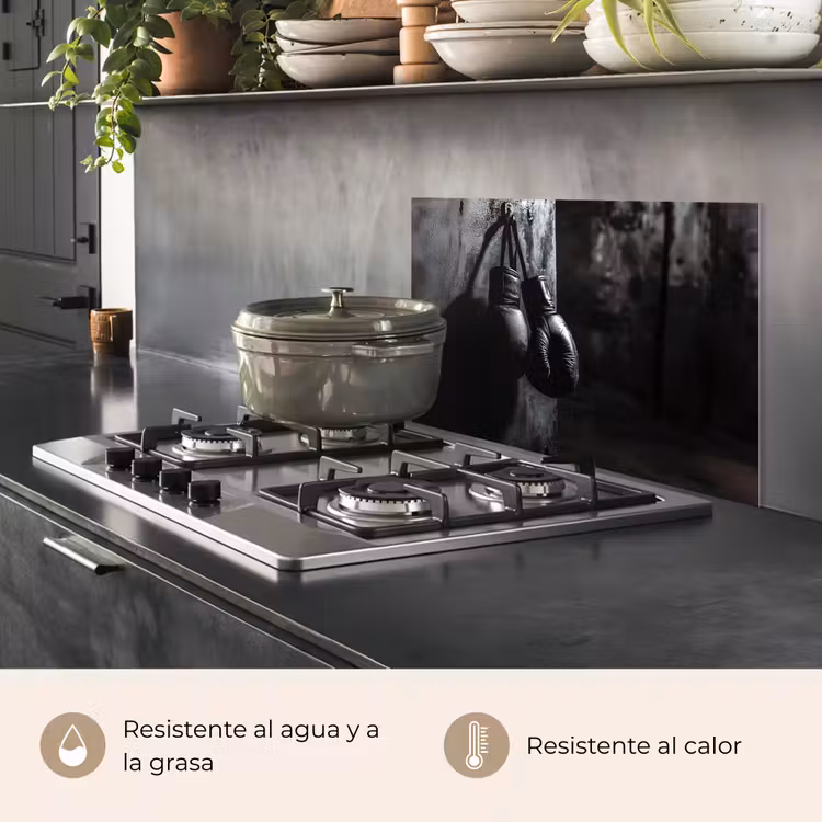Salpicaderos de cocina - Guantes de boxeo - Pared - Oscuro - Negro — 2