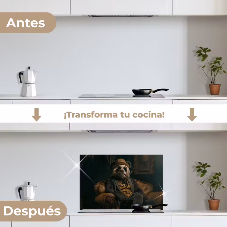 Salpicaderos de cocina - Panda - sombrero - gafas - traje — 7
