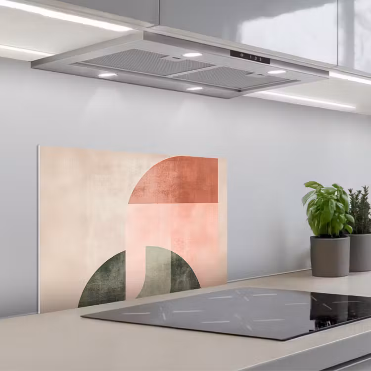 Salpicaderos de cocina - Círculo - Abstracto - Rosa — 1