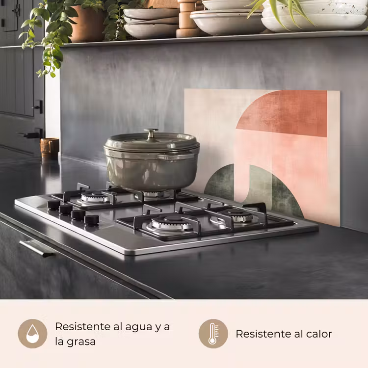 Salpicaderos de cocina - Círculo - Abstracto - Rosa — 2