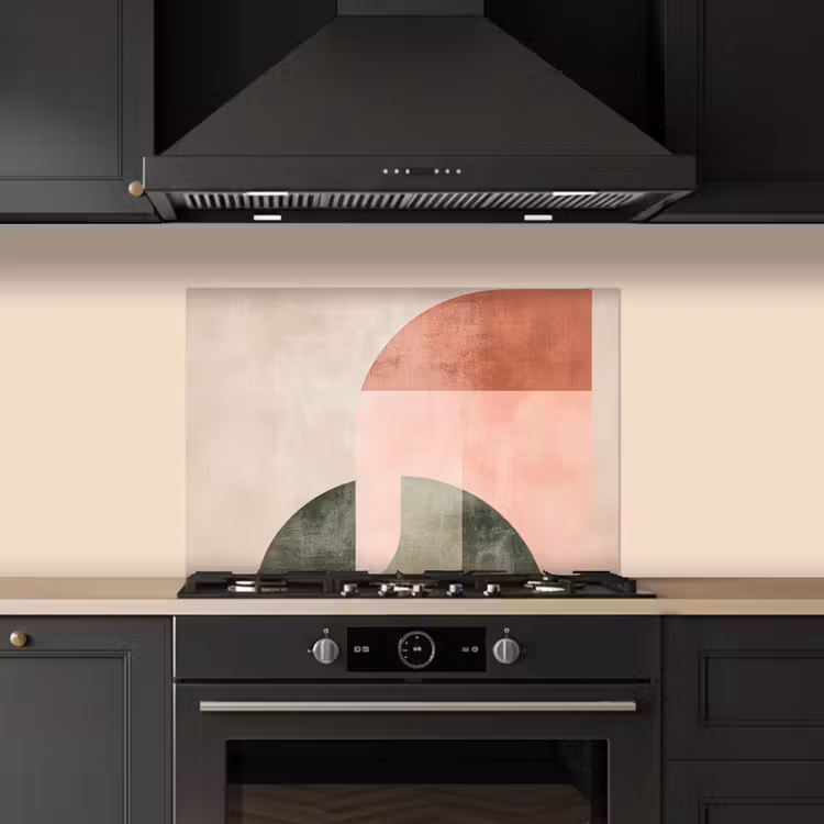 Salpicaderos de cocina - Círculo - Abstracto - Rosa — 5