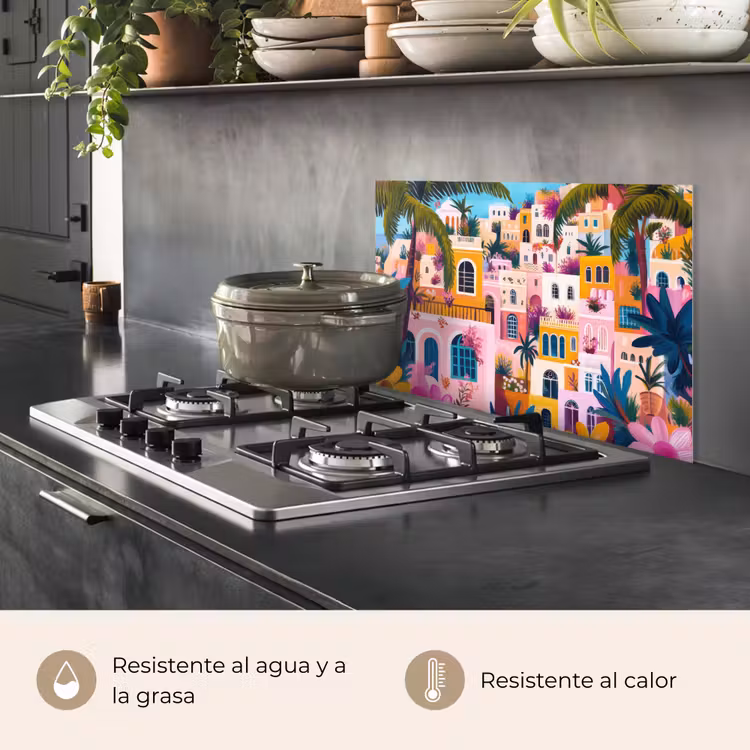 Salpicaderos de cocina - Colorido - Rosa - Naranja - Amarillo - Flores — 2