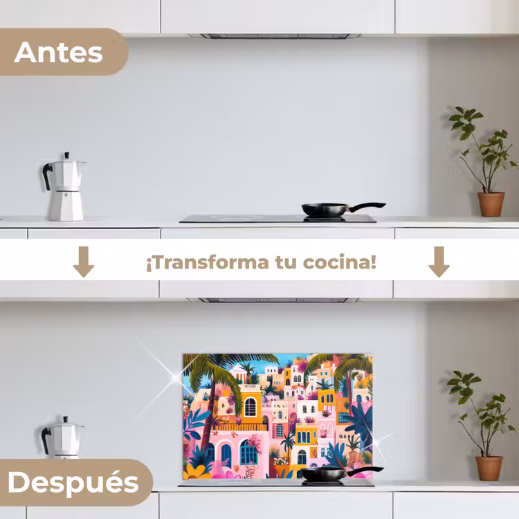 Salpicaderos de cocina - Colorido - Rosa - Naranja - Amarillo - Flores — 7