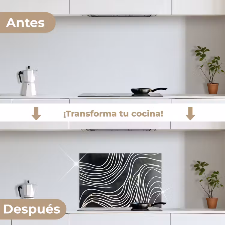 Salpicaderos de cocina - Líneas - Motivo - Abstracto - Blanco — 7