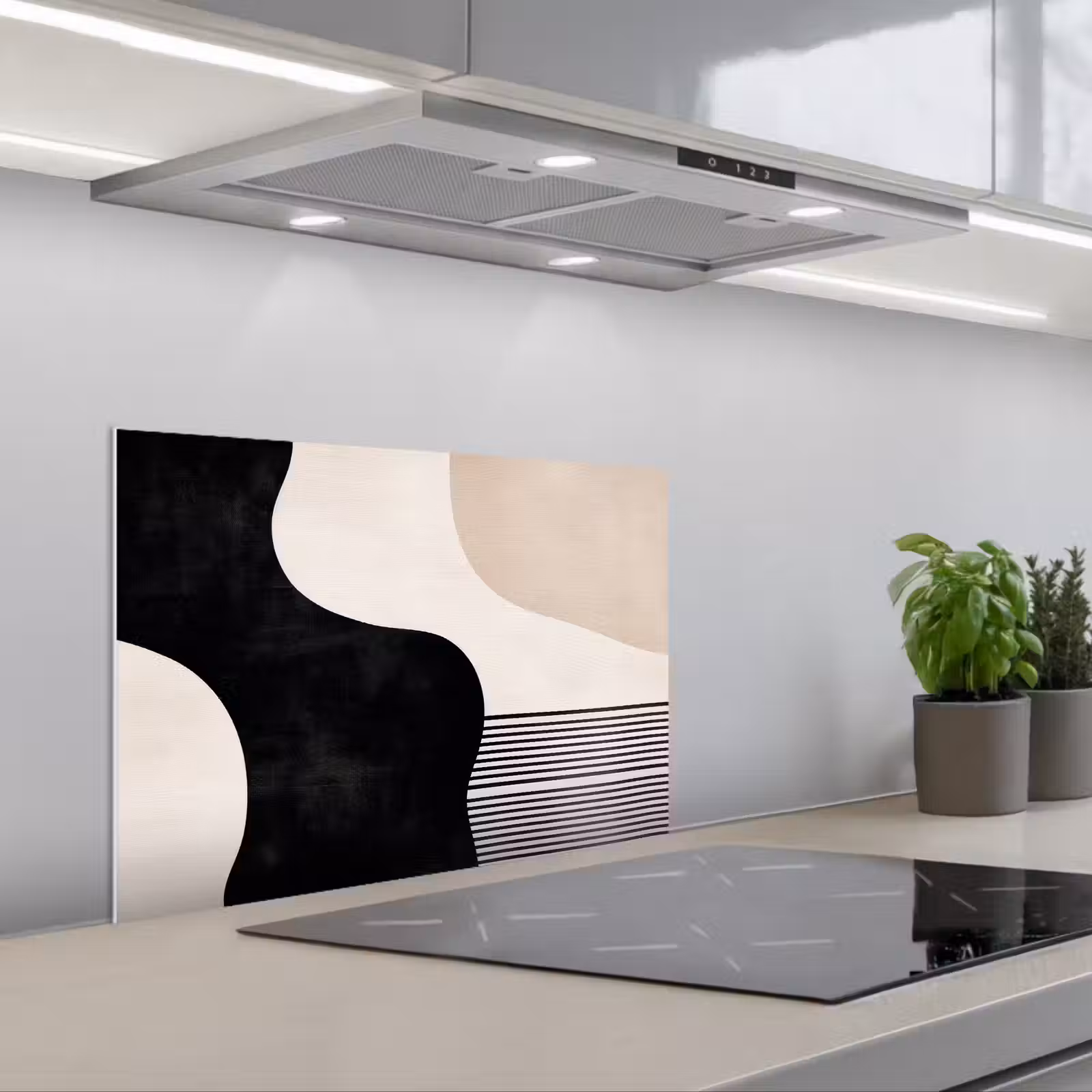 Salpicaderos de cocina - Abstracto - Japandi - Beige - Moderno — 1