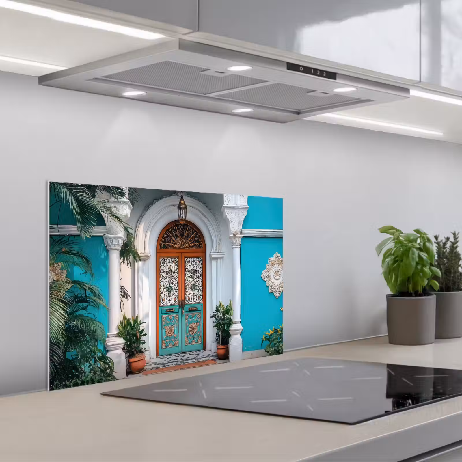 Salpicaderos de cocina - Columnas - Decorativas - Puerta - Azul — 1