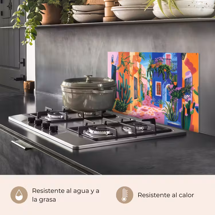 Salpicaderos de cocina - Amarillo - Azul - Naranja - Casa — 2