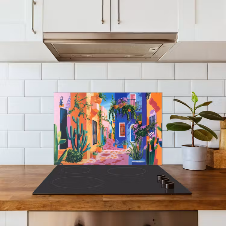 Salpicaderos de cocina - Amarillo - Azul - Naranja - Casa — 3