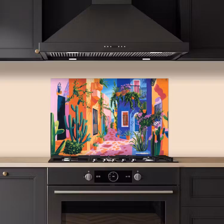 Salpicaderos de cocina - Amarillo - Azul - Naranja - Casa — 5
