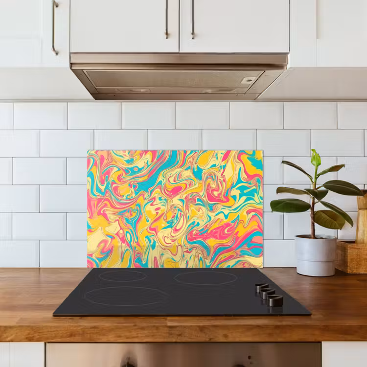 Salpicaderos de cocina - Amarillo - Rosa - Azul - Retro — 3