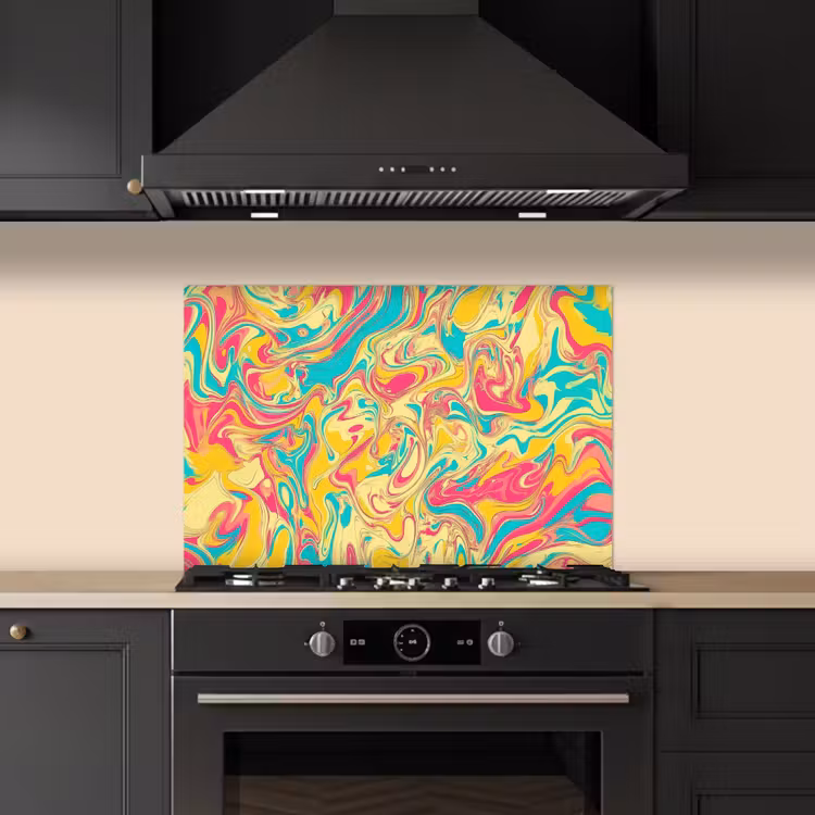 Salpicaderos de cocina - Amarillo - Rosa - Azul - Retro — 5