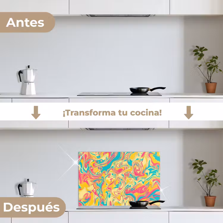 Salpicaderos de cocina - Amarillo - Rosa - Azul - Retro — 7