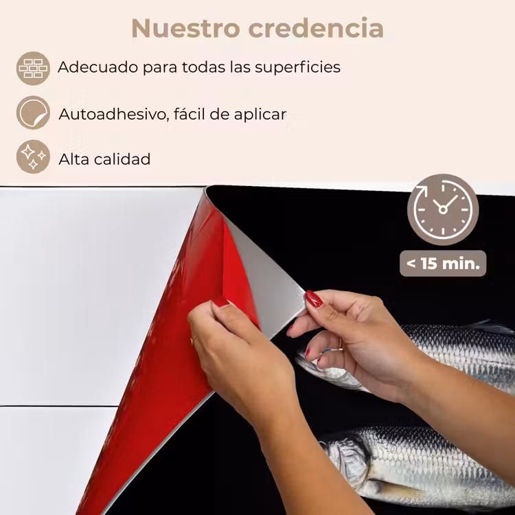 Salpicaderos de cocina - Arenque - Pescado - Negro — 4