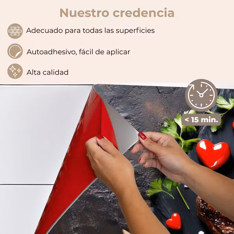 Salpicaderos de cocina - Bistec - Corazón - Cubiertos — 4