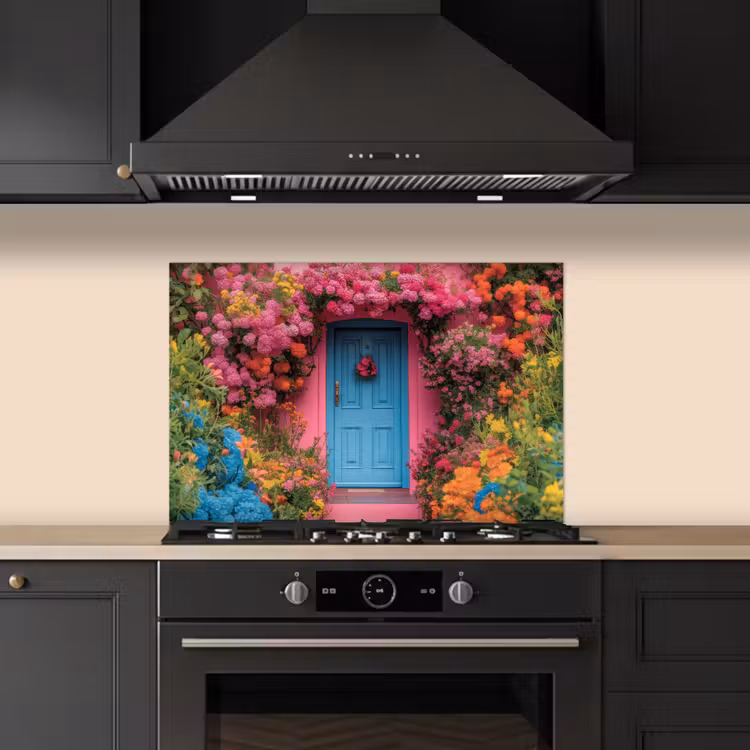 Salpicaderos de cocina - Flores - Puerta - Rosa — 5