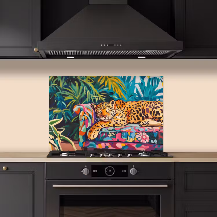 Salpicaderos de cocina - Leopardo - Colorido - Tropical — 5