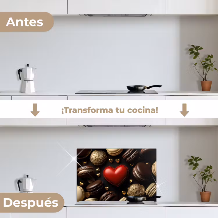 Salpicaderos de cocina - Macarrones - Rojo - Corazón — 7