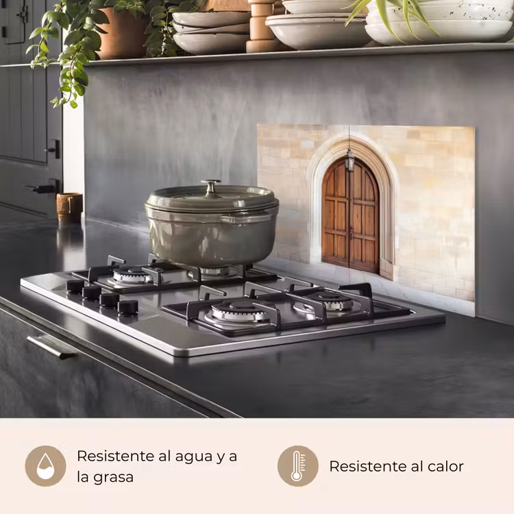 Salpicaderos de cocina - Madera - Puerta - Farol — 2