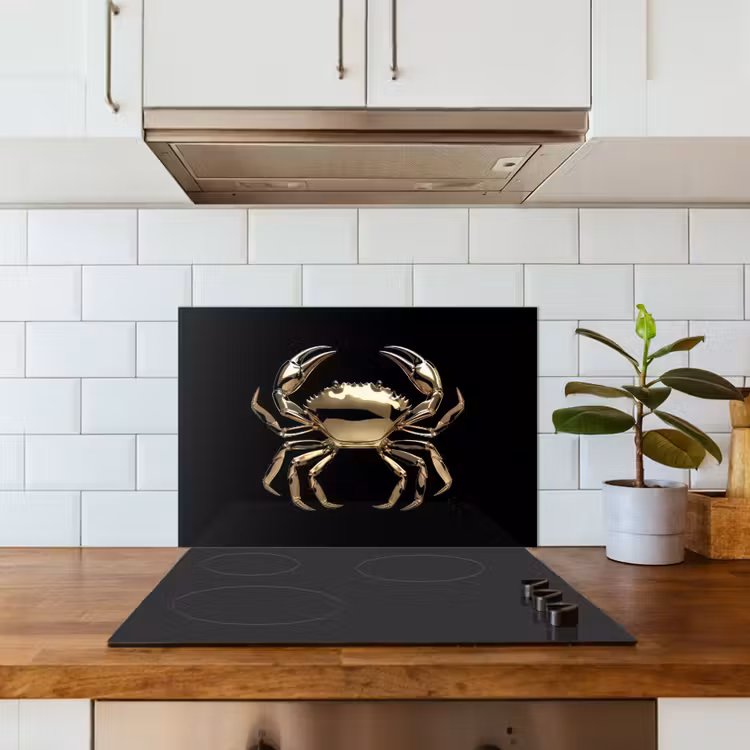 Salpicaderos de cocina - Oro - Cangrejo - Animales - Negro — 3