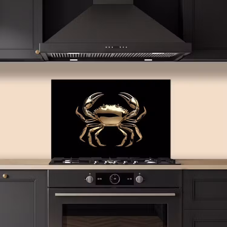 Salpicaderos de cocina - Oro - Cangrejo - Animales - Negro — 5