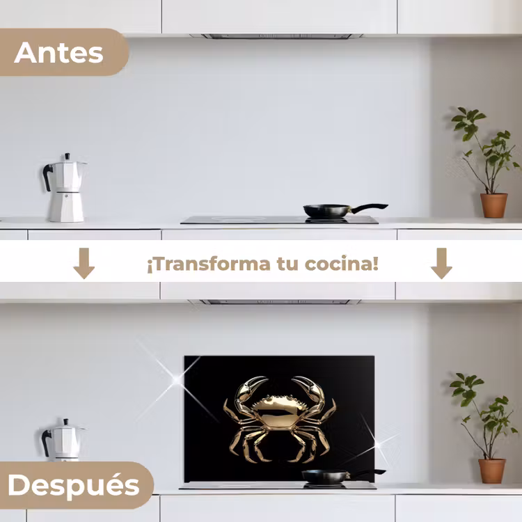 Salpicaderos de cocina - Oro - Cangrejo - Animales - Negro — 7